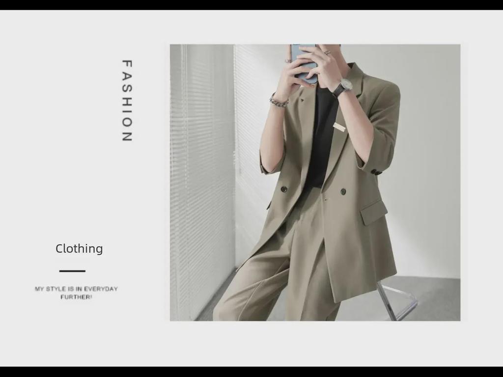 Men's Korean Style Light Casual Short-Sleeved Spring/Summer Suit