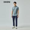 DIKENI Men's Silk Blend Cooling Plaid Short-Sleeve Shirt
