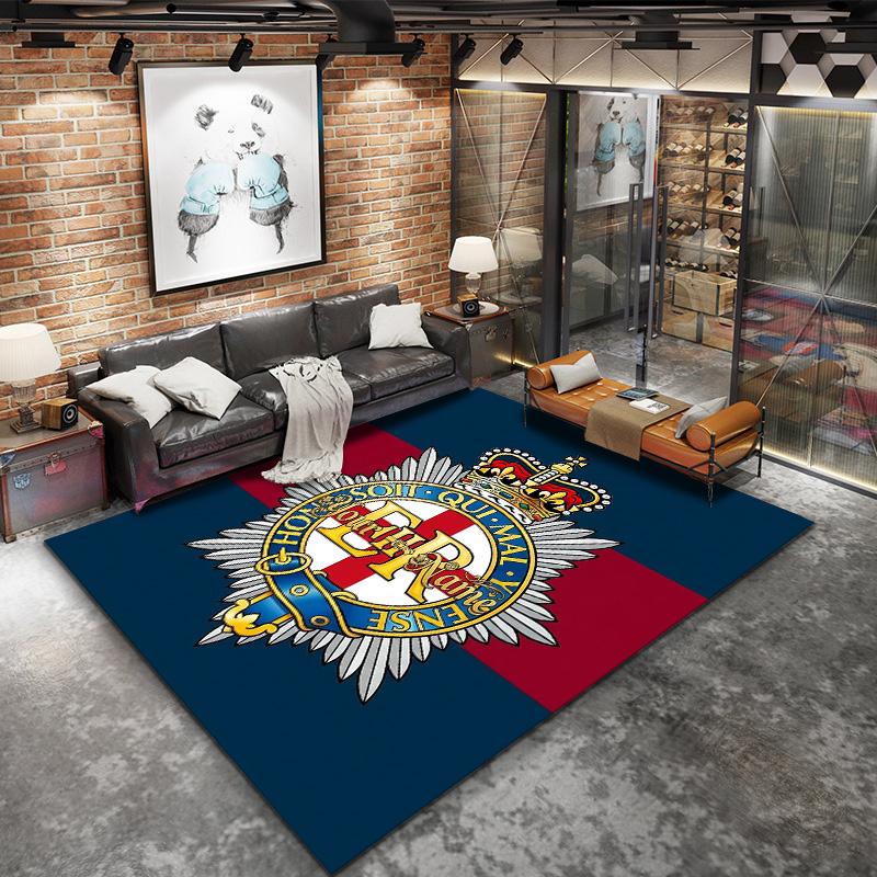 Royal Crest Emblem Custom Name Carpet Rug For Living Room Bedroom Home Sofa Decoration Kids Play Nonslip Floor Mat