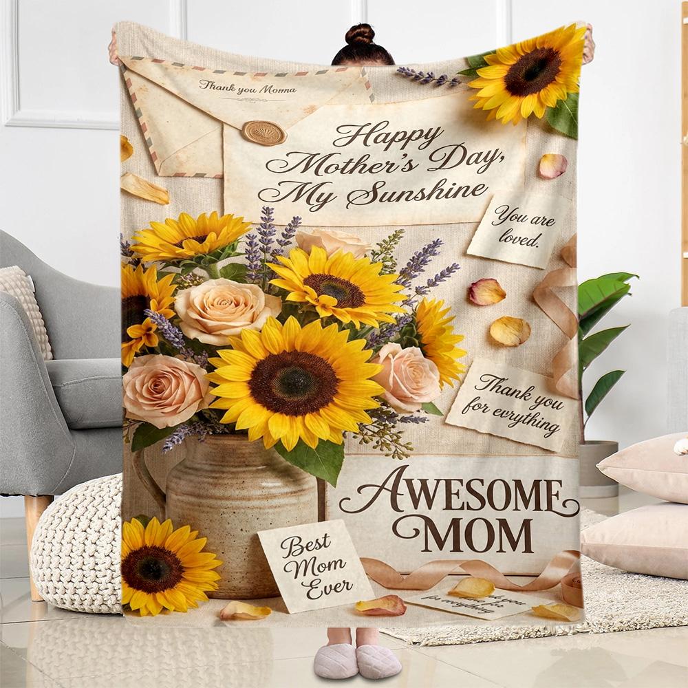 Mother's Day Love Blanket Suitable for Sofas,travel, Living Rooms Also a Good Gift for Friends and Family Suitable for All Seasons.