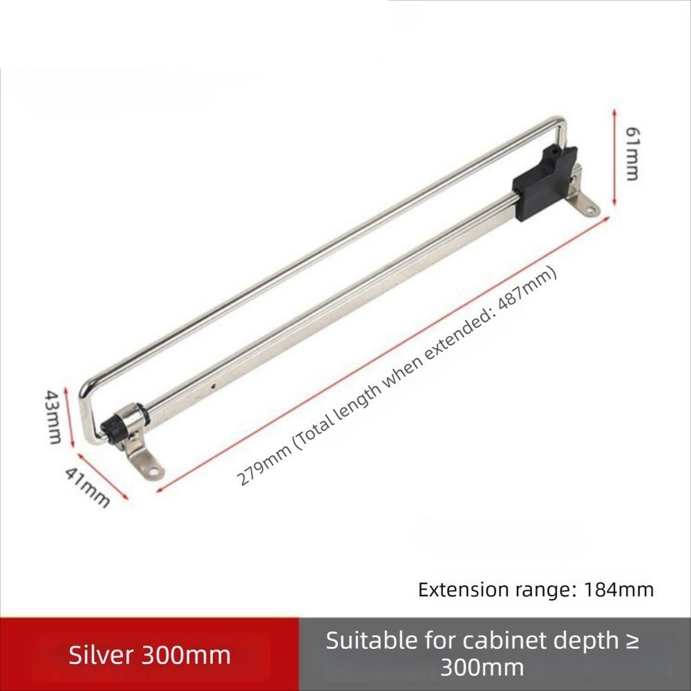 Metal Wardrobe Hanging Rod Pull Out Easy Install Hanging Clothes Rail Horizontal Use Multi-functional Retractable Closet Hangers