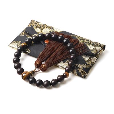 Prayer Beads for 13mm Natural Stone 16mm Beads Bag Nishijin Prayer Natural Natural Informal Prayer Rosary Genuine Tiger Eye Brown Crystal Stone 16 Mm