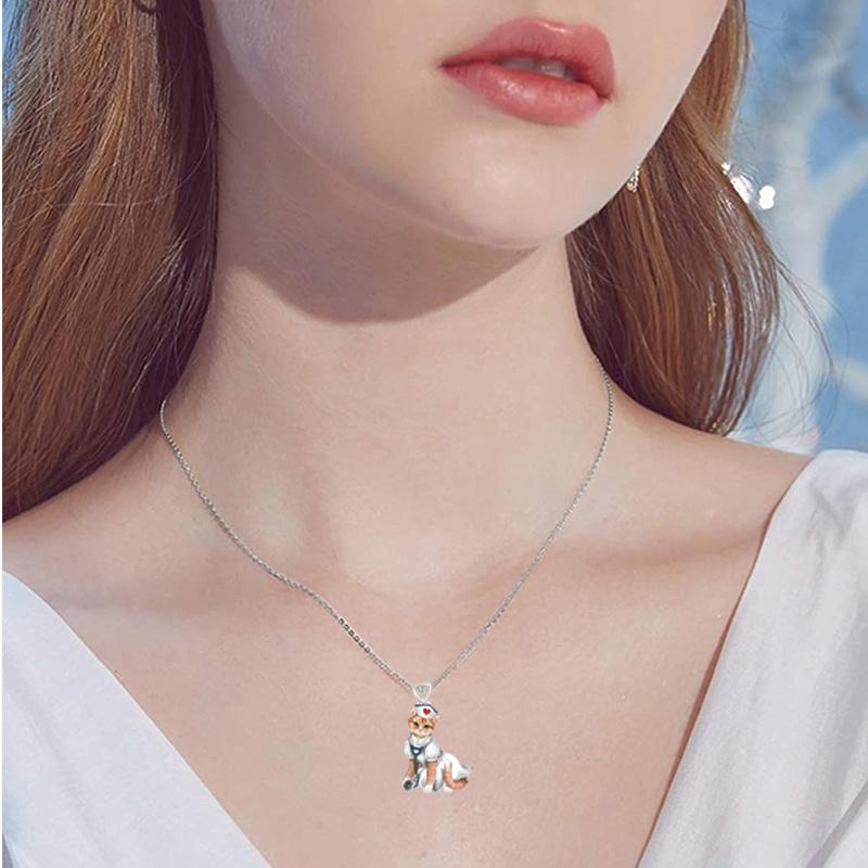 CELESTIA Collana Gatto Donna Argento Sterling 925 Ciondolo Gatto con Pietra di Luna Gioielli San Valentino per Lei, Regalo Donna Gatto, Regali per Chi Ama i Gatti
