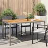 Garden Table Gray 150 x 90 x 75 cm Poly Rattan