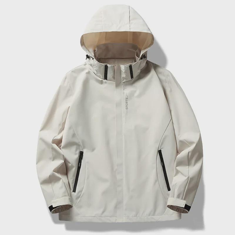 Stand Collar Hooded Outdoor Jacket for Men and Women - Spring/Autumn Casual Lightweight 