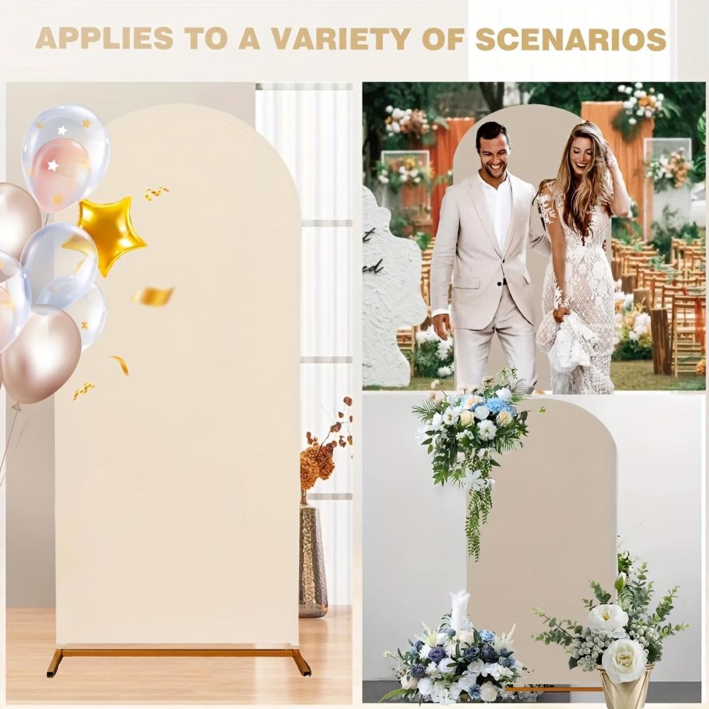 Złoty łuk kuty z żelaza z pokrowcem na tkaninę do dekoracji tła imprezy, festiwalu lub wesela