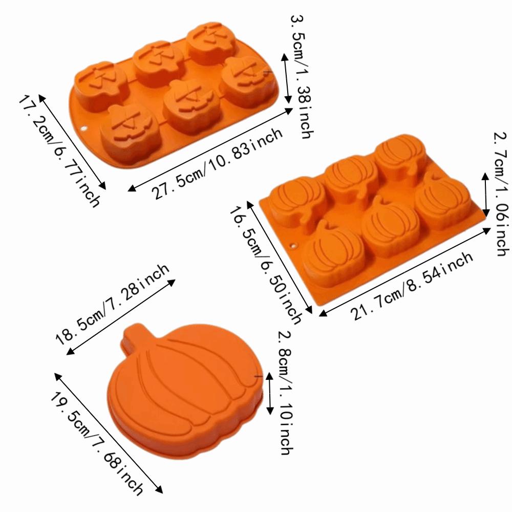 1/2Pcs 3D Halloween Cake Mold Flexible Silicone Baking Mold Pumpkin Baking Mold Pastry Utensil