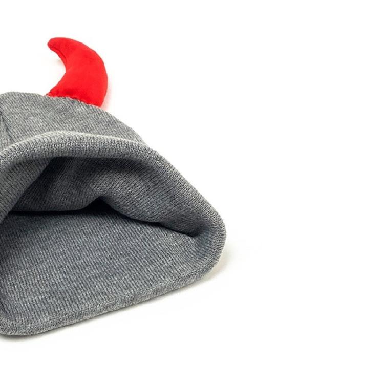 Devil Horn Winter Hat for Adult Handwoven Stretchy Caps Outdoor Activity Hat for Skiing Knitted Skull Hat Cool Accessory