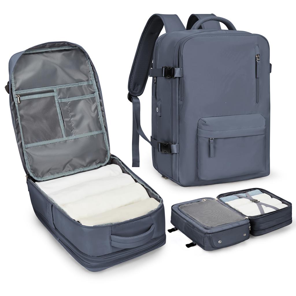 Reise-Laptop-Rucksack für Damen und Herren, College, erweiterbare USB-Tasche, große Kapazität, 17,3 Zoll, wasserdicht, Outdoor-Schuhaufbewahrung, Herrentasche