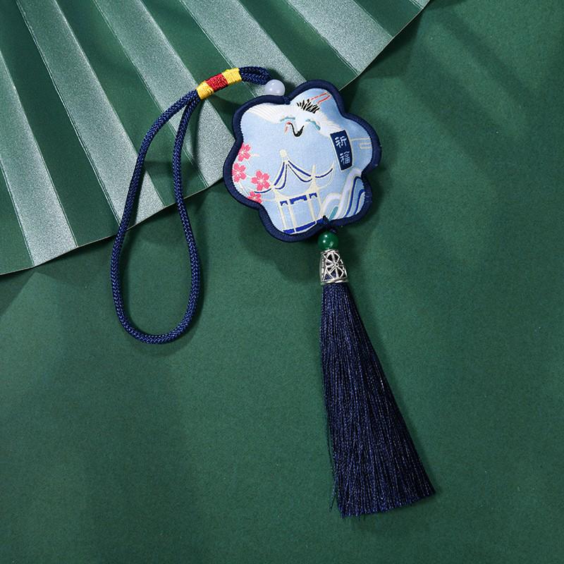 Ancient Style Embroidered Dragon Boat Festival Sachet with Tassel - Chinese Pendant Purse Ornament