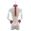SacKnove Flirt SM Sex Toy Neck Back Restraint Bedroom Lockable Key Chain Bondage Gear Adjustable PU Leather Handcuffs for Woman