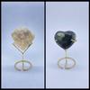 Silver Metal Display Stand for Crystal Heart Rhombus Slice