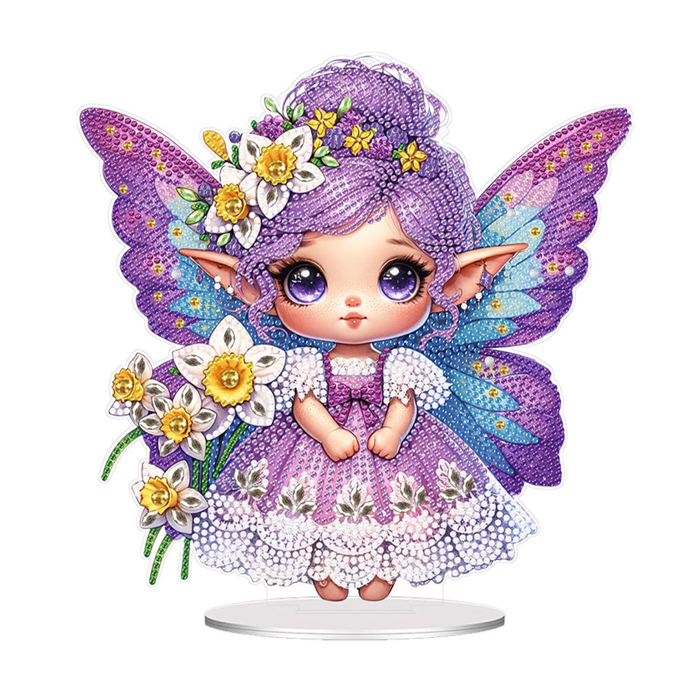 

Acrylic Elf Diamond Painting Tabletop Ornaments Kit Cartoon Table Top Diamond Painting Ornament Kits for Home Office Decor