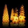 4 Pieces LED Golden Christmas Tree Statues Mini Desktop Tree Christmas Decorations Tabletop Christmas Tree For Living Room