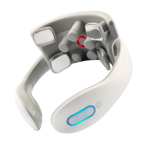 

Srarosai Neck Care, Neck and Shoulder Relaxation Device with Heat and Vibration (Dual Effect of EMS and TENS), 15 Intensity Settings, 6 Modes, Recharg