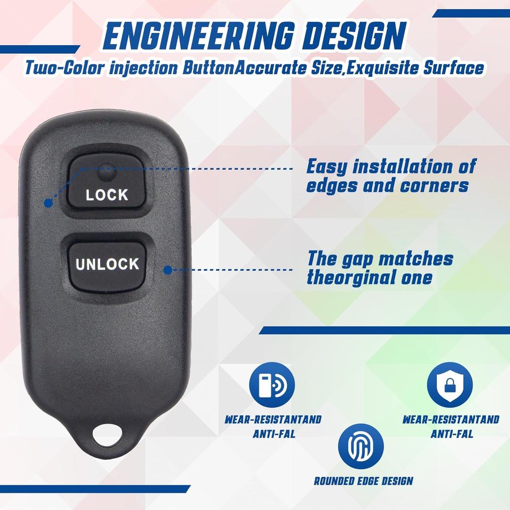 Key Fob Keyless Entry Remote Compatible with Toyota Tundra ... Highlander ... Rav4... FJ Cruiser ... Celica ... Echo ... Prius ... Yaris ... Scion xA