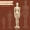 12-Inch Flexible Wooden Jointed Figure Model for Sketching and Painting