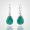Solid 925 Sterling Silver Dyed Emerald Pear Gemstone Earrings Drop Earrings Gift For Her Designer Earrings