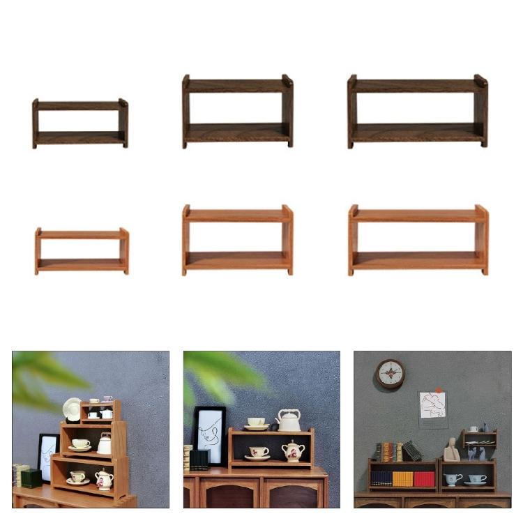 Wood Bookshelf 1:12 Realistic Model Cabinet Decorative Pretend Play Toy