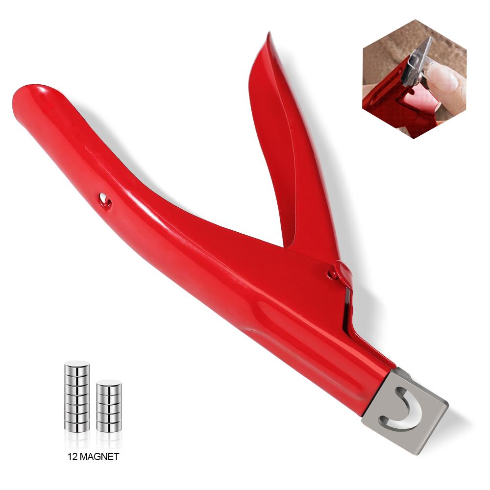 Acryl Nagelschneider Edelstahl Knipser Schere U-Wort Falsche Spitzen Trimmer Maniküre Werkzeuge Gerader Schnitt Kit Mit 12 Stück Magnet