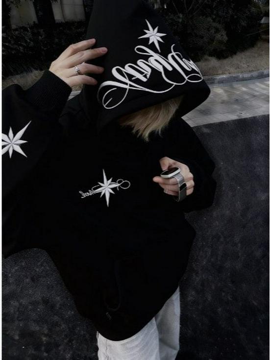 Unisex American Trendy Brand Thick Embroidered Hoodie for Autumn/Winter