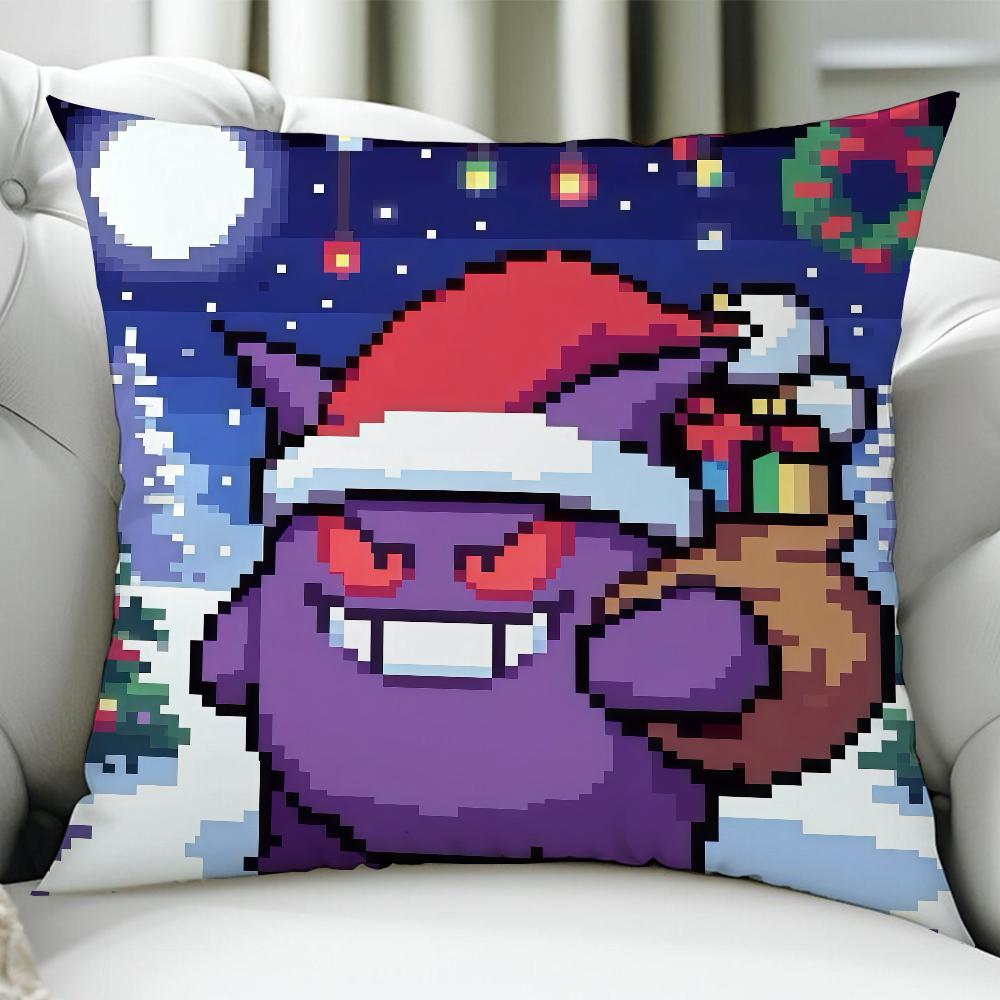 Cute GGengarES BKM Cushion Cover Birthday Anniversary Gifts Double Sided Printed Zipper Cushion Cover Soft Skin Bedding