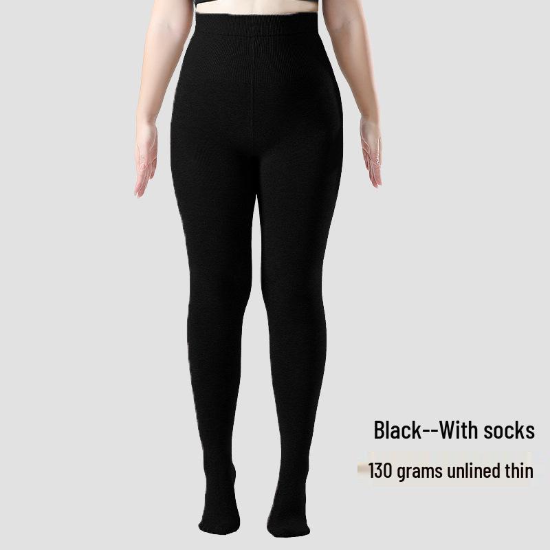 Women's Plus Size Warm Autumn/Winter Leggings: Velvet-Lined, Cotton, No Drooping, Fits Up To 200 Jin
