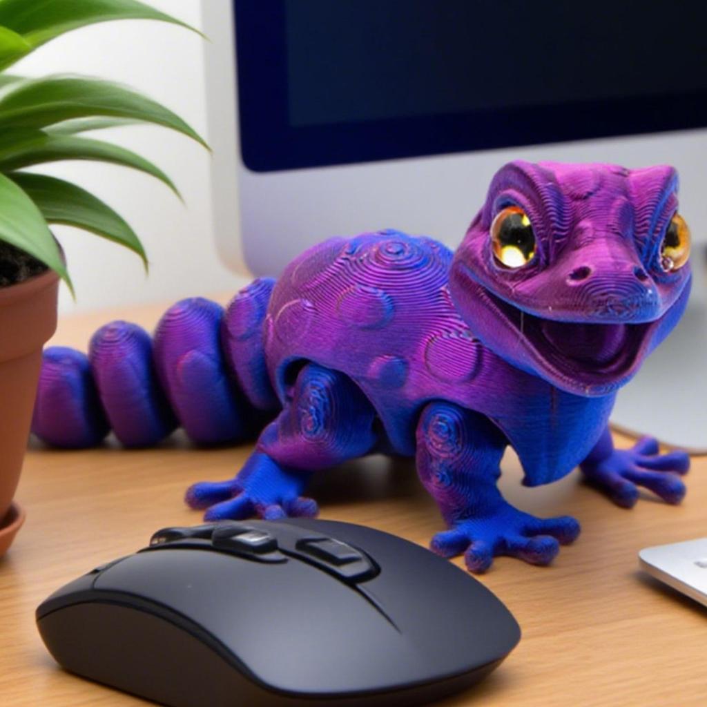3D Printed Gecko Figurine 3D Printed Lizard Reptile Fidget Toy Reptile Statue Figures Fidget Toys for Kids Boys Girls Bedroom