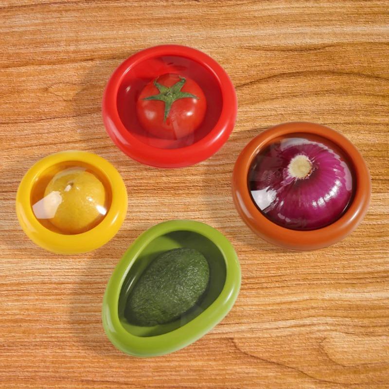 Fruit and Vegetable Storage Containers Reusable Silicone Refrigerator Box Storage Bowls Saver Holder Keeper Foronion Tomato