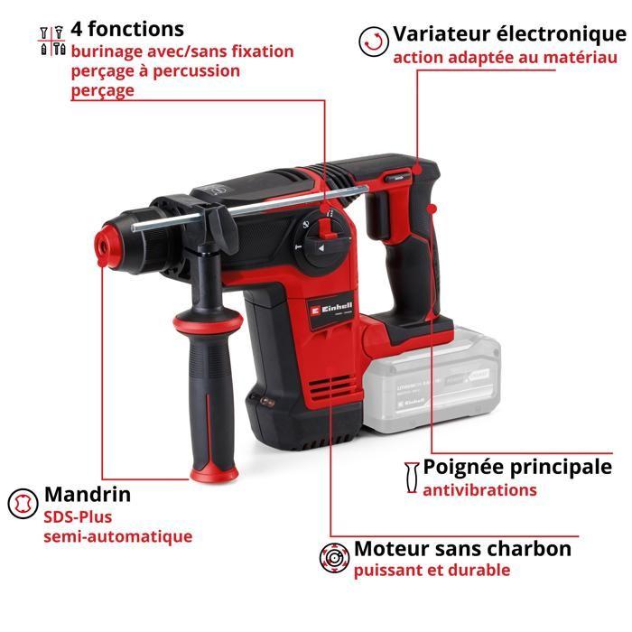 Einhell Professional Marteau Perforateur sans fil TP-HD 18/26 Li BL-Solo PXC (18V, 2,6J) Livré sans Batterie ni Chargeur