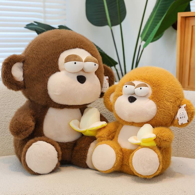 Cartoon Macaque Plush Toy Children Comforting Doll Banana Monkey Home Pillow Friend Birthday Gift