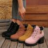 2025 New Short Heel Elegant Women's Lace-up Non-Slip Ankle Boots