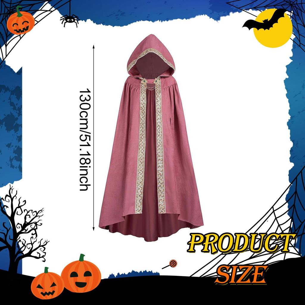 Hooded Cape, Witch Costume for Halloween, Carnival And Christmas