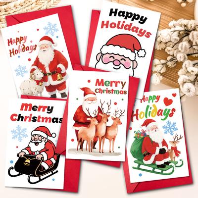 10 Cartoon Weihnachtsgrußkarten Umschläge Set Mit Einer Vielfalt Kreativer Weihnachts-Grußkarten