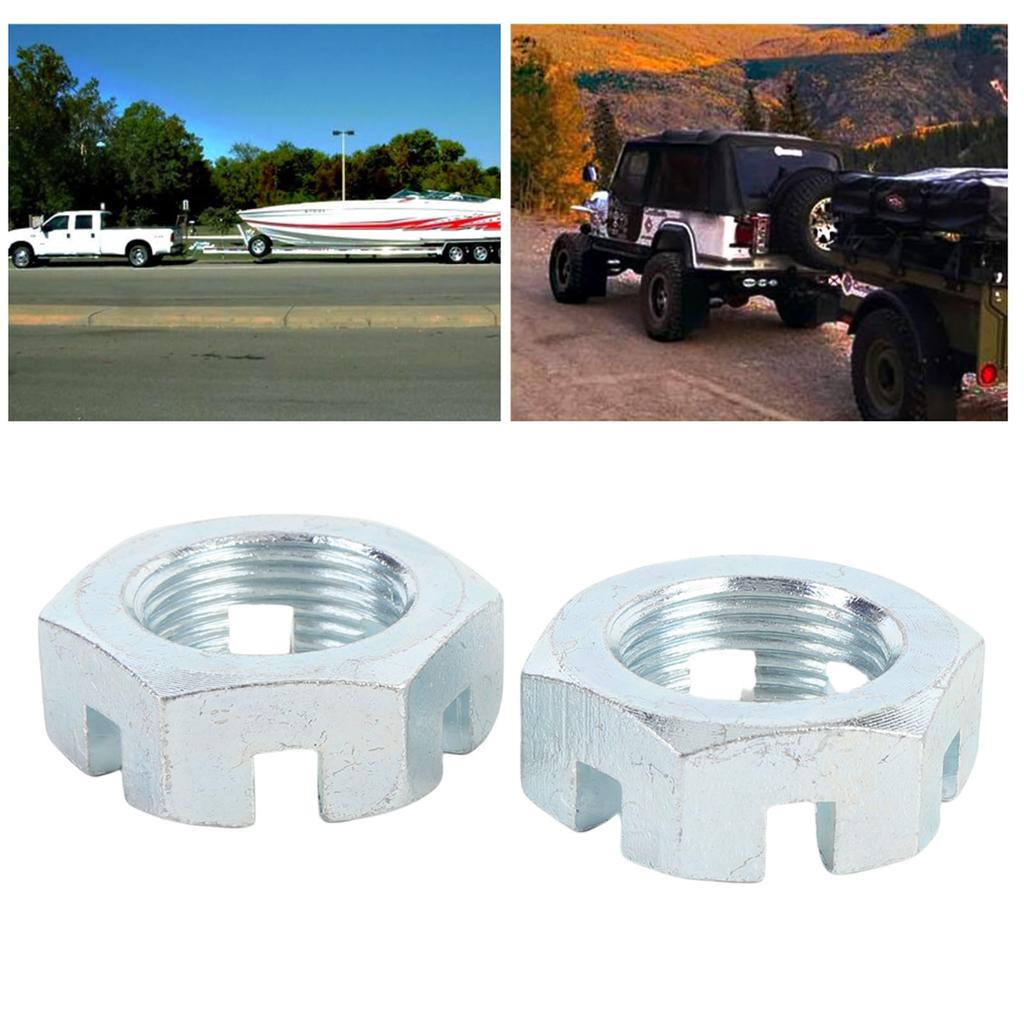 2 Sets Trailer Nut Kit with 1in Shaft Spindle Nuts 1in Washer 2.2in Cotter Pins Galvanized for 1in Shaft Spindle