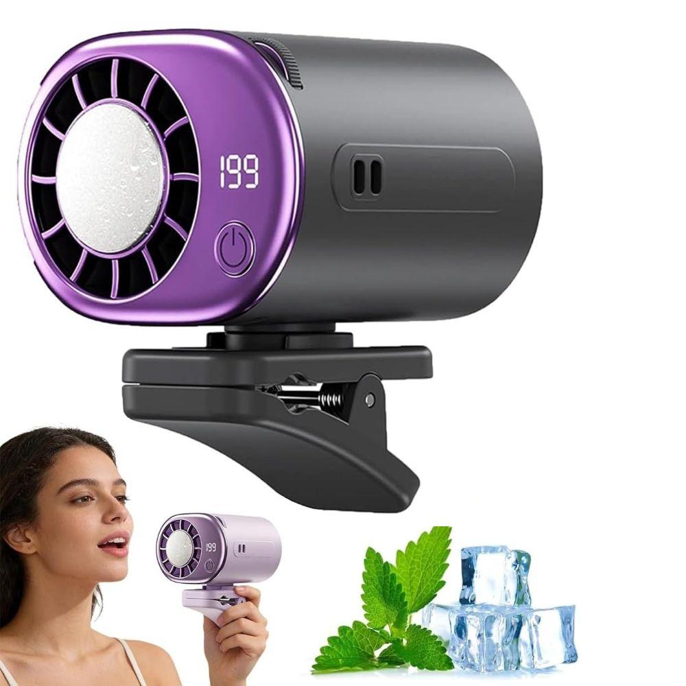 360° Rotation Car Clip On Air Conditioner LED Display Semiconductor Cooling Fan  Travel Office Home