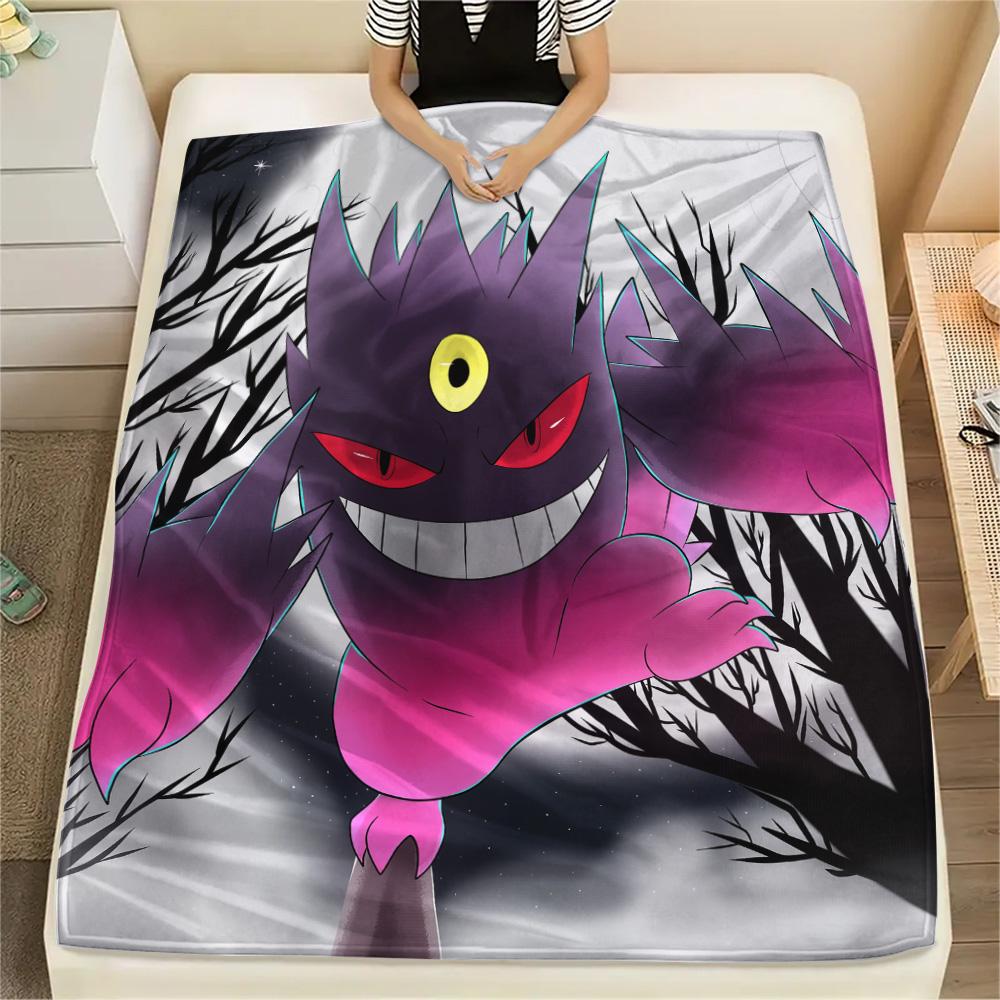 Gengar  Print Flannel Blanket, High Quality Comfortable for All Seasons, Home Decor, Warmth and Comfort