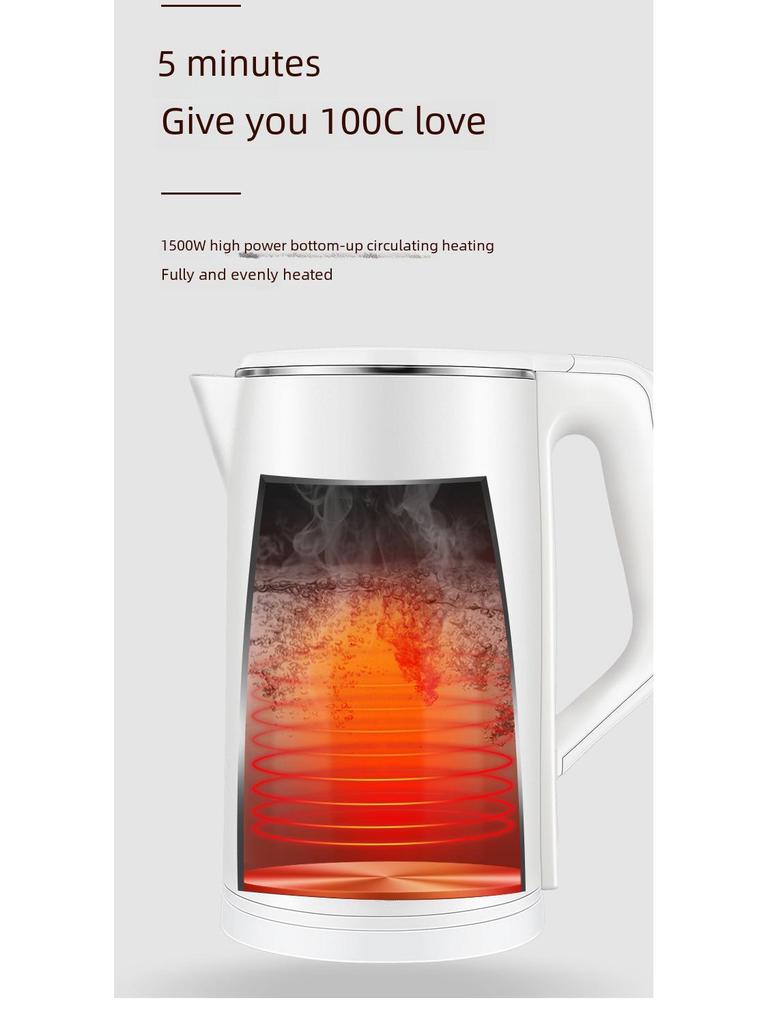 Chigo Electric Kettle: Double-Layer, Anti-Scalding, Auto Power-Off, Constant Temperature.