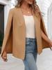 Blazer Mantella da Donna Aperto Davanti Manica Spaccata Elegante Cappotto da Ufficio