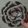 Handmade Rhinestone Floral Evening Clutch - Three-dimensional Design for Weddings & Banquets