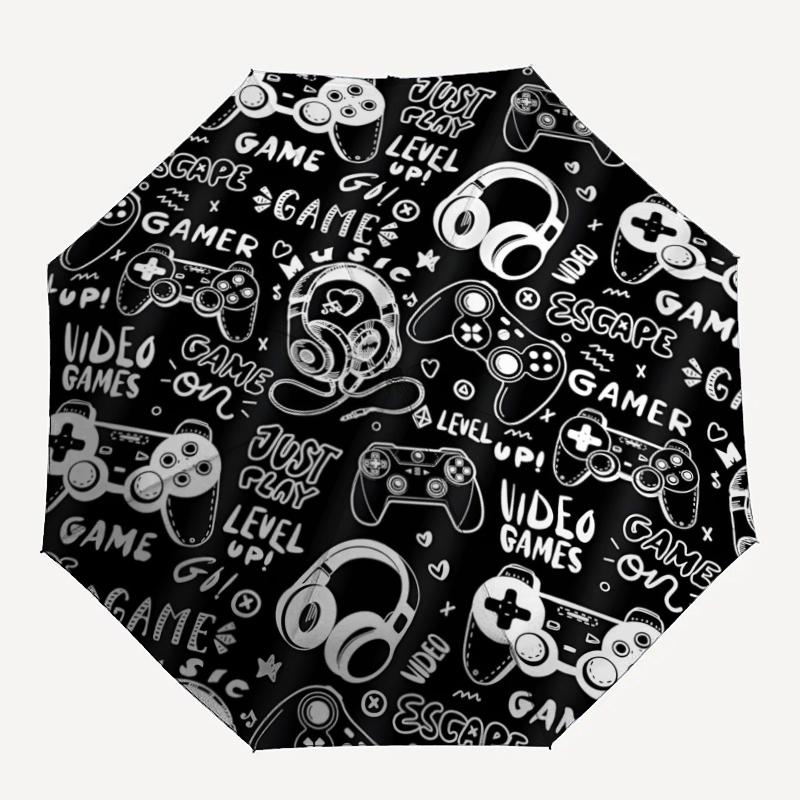 Game Controller Theme Automatic Umbrella, Lightweight & Portable, 8 Rib, Perfect for Outdoor Travel, Birthdays, Christmas, Gifts.