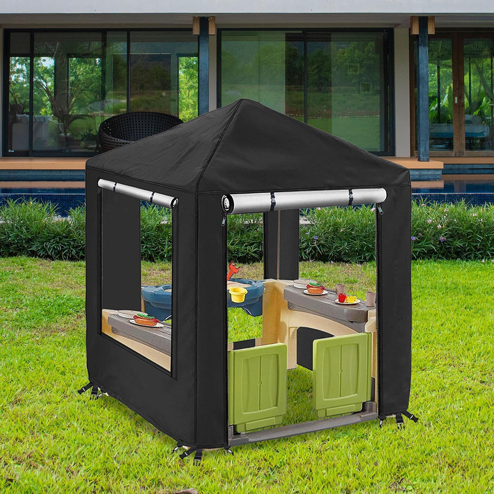 

Детский игровой домик на открытом воздухе, водонепроницаемый защитный чехол, водонепроницаемая ткань Оксфорд чёрный