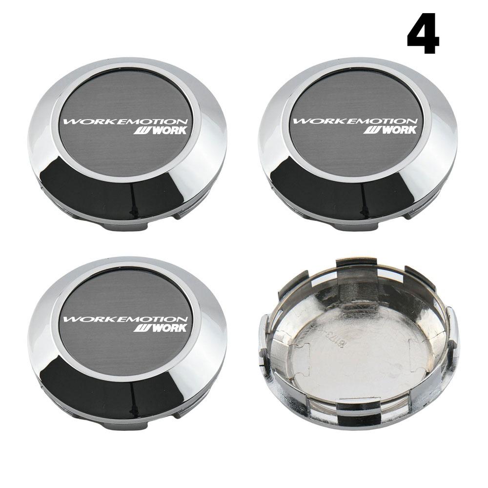 4PCS OD 76MM / ID 72MM Cap For Rims WORK EMOTION EQUIP MEISTER VS Emblem Wheel Center Cap Sport Car Logo Wheel Cover Hub Caps