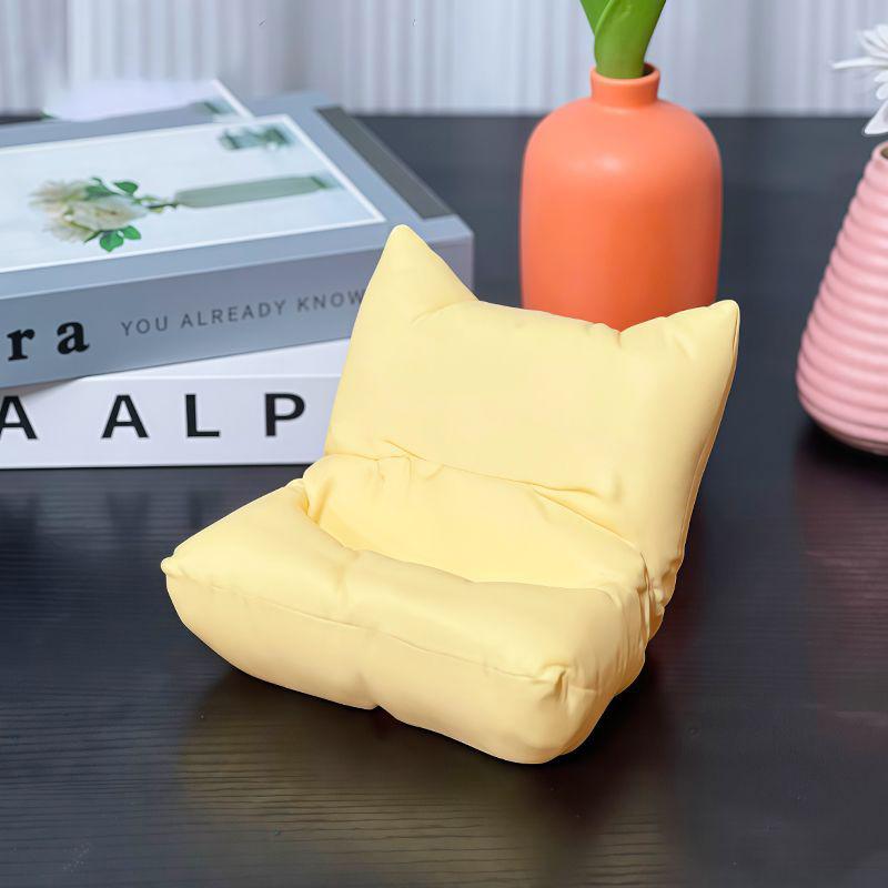 2 Pcs Cute Sofa Chair Design Phone Holder Rack Universal Phone Stand Bracket With Charger Hole Desktop TV Remote Holder