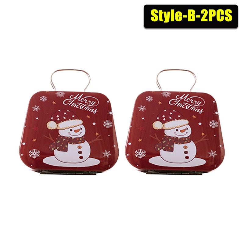 1-20PCS Tinplate Handbag Candy Box Children's Gifts Small Tin Box Mini Handbag Christmas Decoration Supplies Christmas Candy Box