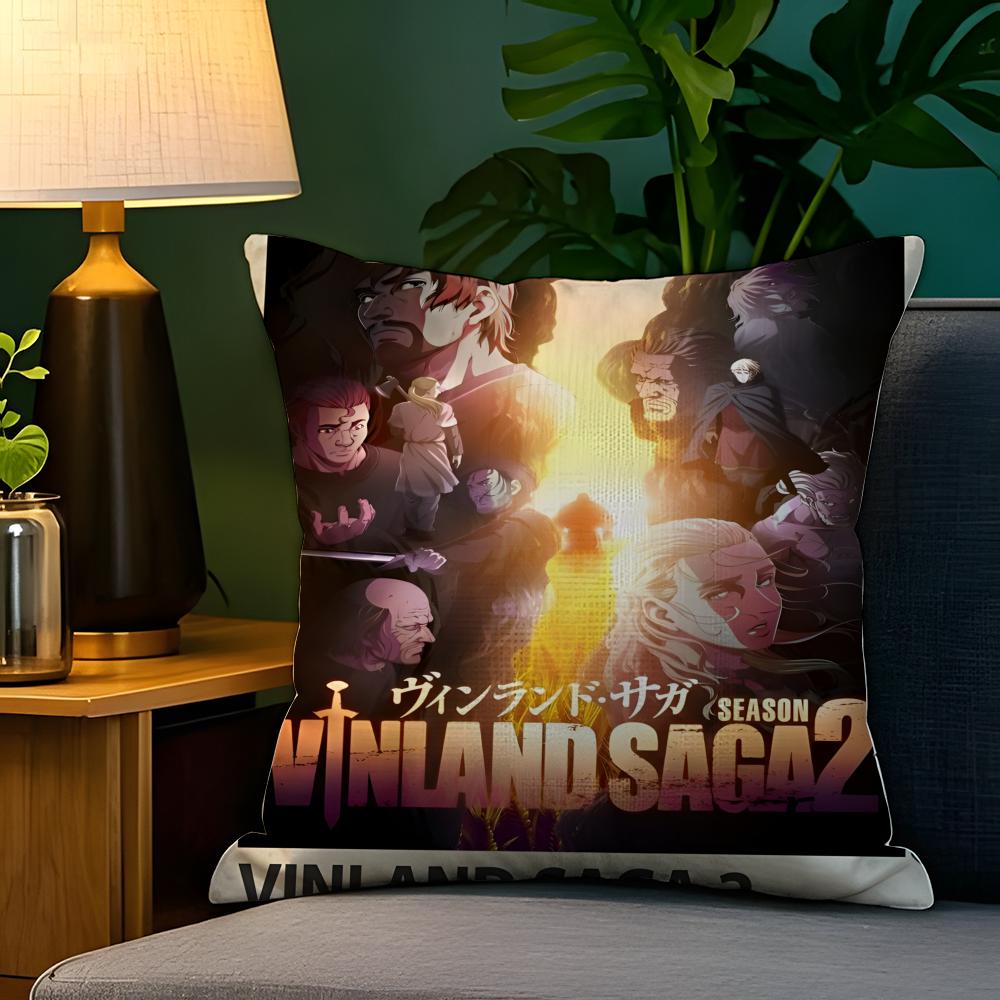 Cartoon Comic V-Vinland Sagapc 3 Pillow Case Natural Linen Pillow Case Double-Sided Decor Sofa Pillowcase Home Decor