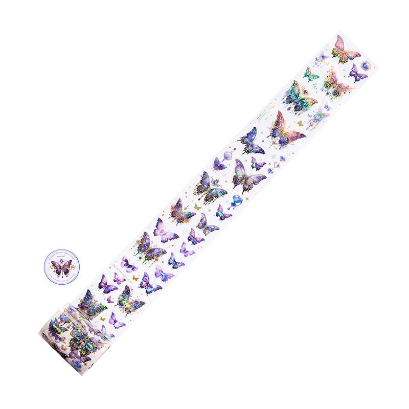 

1 roll Vintage unbounded butterfly PET tape European hand tent DIY decorative collage base material paste Junk Journal Supplies