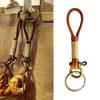 Braided PU Leather Spring Keychain Classical Vintage Design Soft Rope Pendant Charm Creative Gift for Men and Women