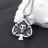 Titanium Steel Cast Poker Spades Men's Necklace Retro Hip-hop Titanium Steel Skull Pendant