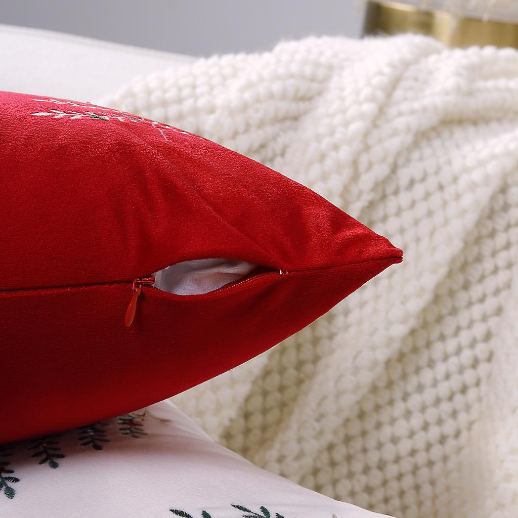 Christmas Tree Embroidery Pillow Cover Cojines 30x50cm Red Green Holiday Decoration Pillowcase Cushion Covers Decor Home Sofa